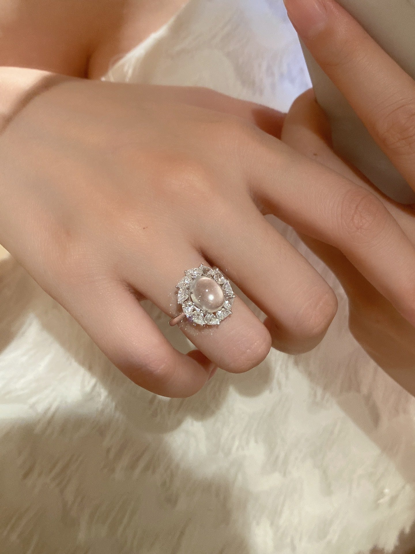 Foam Jade Ring For Women Jewelry