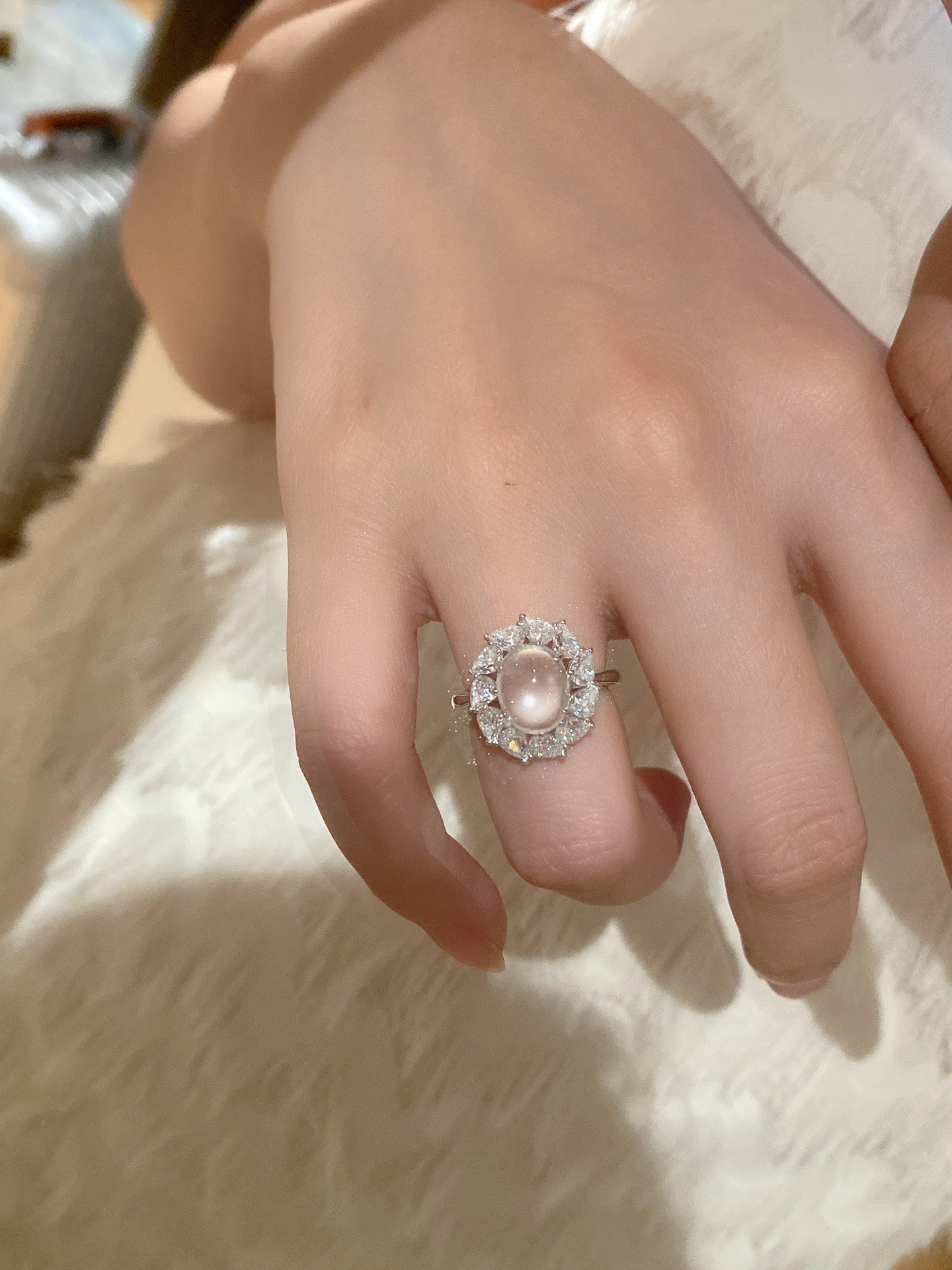 Foam Jade Ring For Women Jewelry