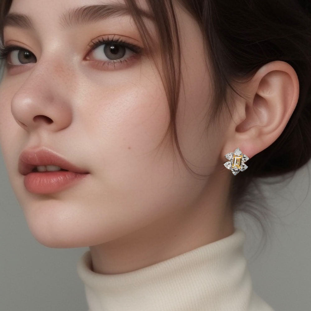 Yellow Diamond Earrings For Women Jewelry