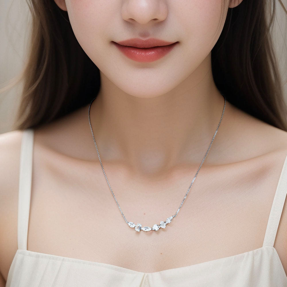 Smile Diamond Necklace For Women Jewelry
