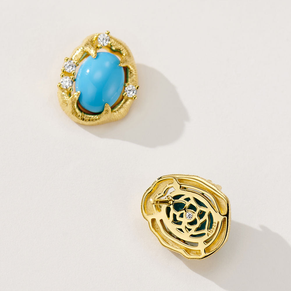 Brushed Turquoise Earrings For Women Jewelry