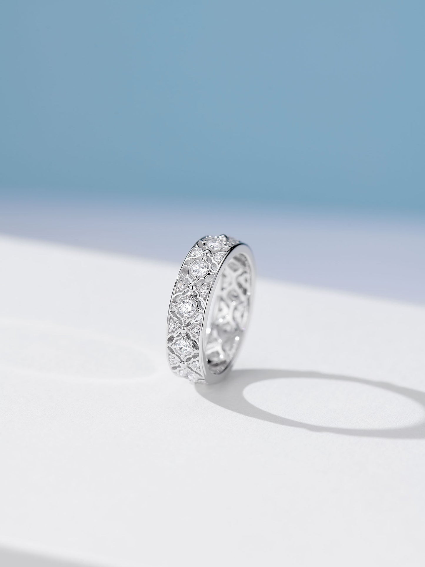 Blue Cushion-Shaped Diamond Ring For Women Jewelry