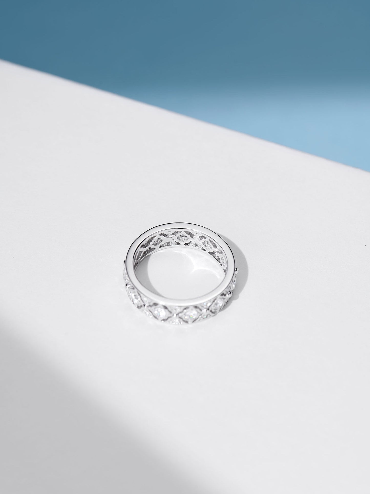 Blue Cushion-Shaped Diamond Ring For Women Jewelry