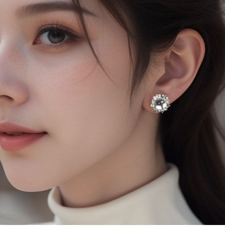 Jade and Diamond Earrings For Women Jewelry