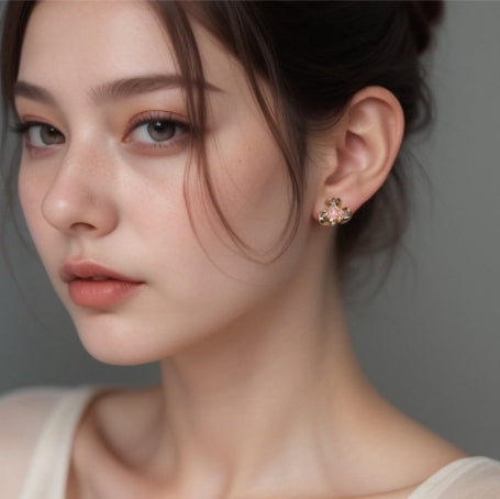 Petal Pink Diamond Earrings For Women Jewelry