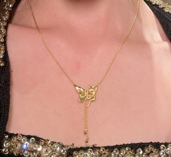 Spirit Snake Butterfly Necklace For Women Jewelry
