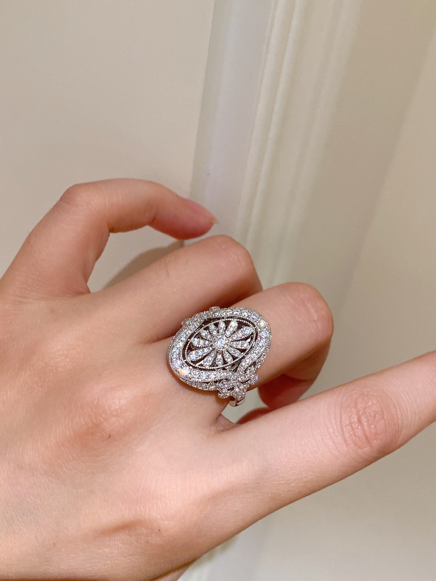 Full Diamond Daisy Ring For Women Jewelry