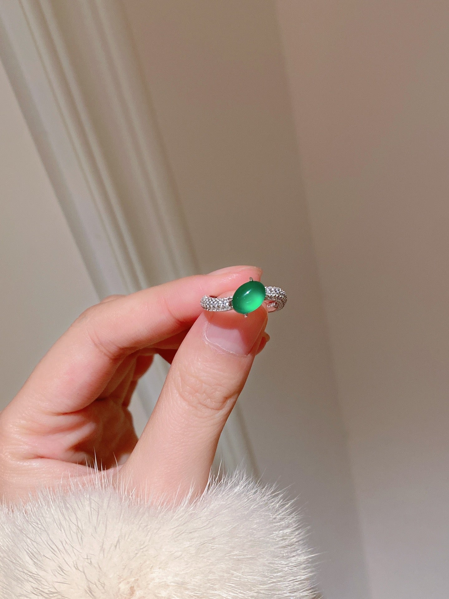 Wave Chrysoprase Ring For Women Jewelry