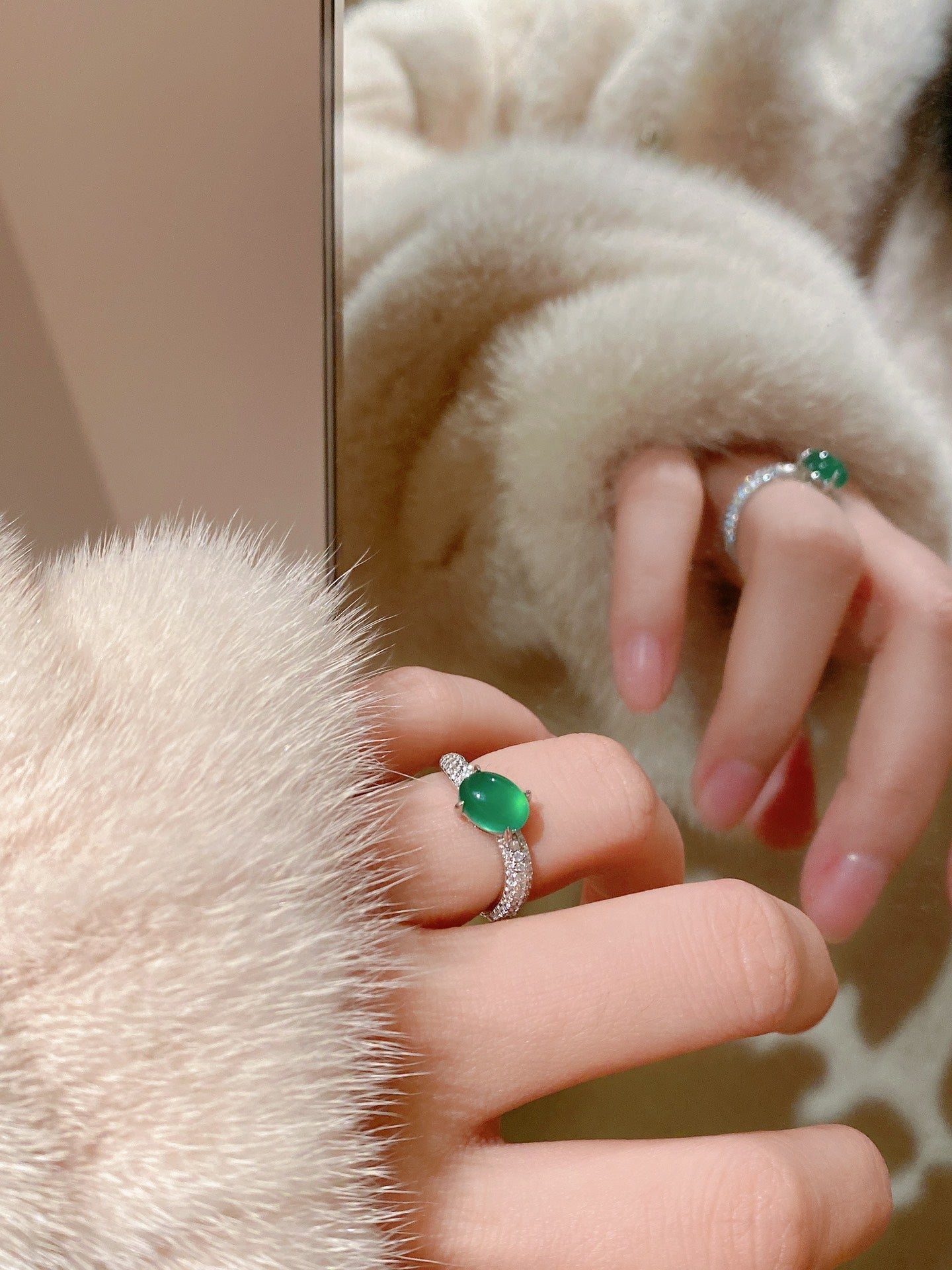 Wave Chrysoprase Ring For Women Jewelry