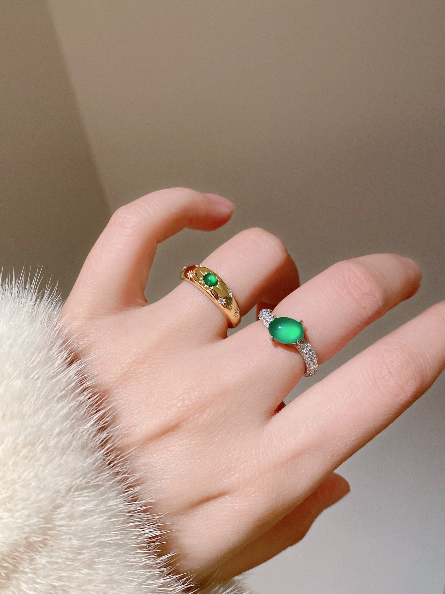 Wave Chrysoprase Ring For Women Jewelry
