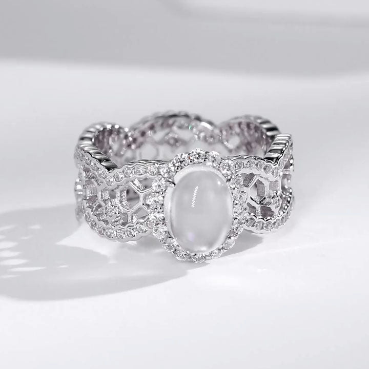 Water-foam Jade Ring For Women Jewelry