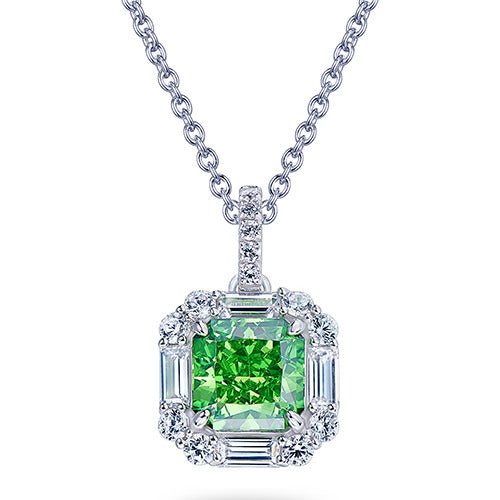 Green Diamonds Around Necklace For Women Jewelry