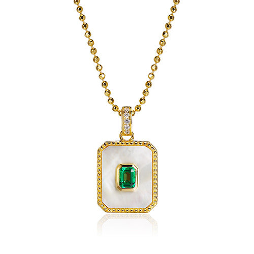 Emerald Diamond Necklace For Women Jewelry