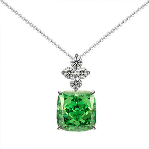 Green diamond necklace For Women Jewelry
