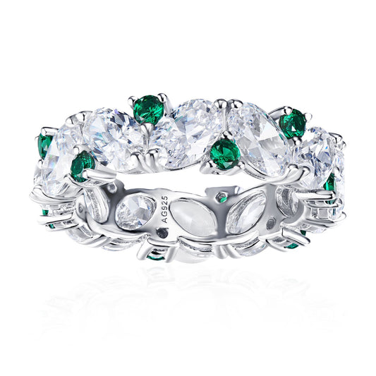 Green Spinel Intercolor Ring