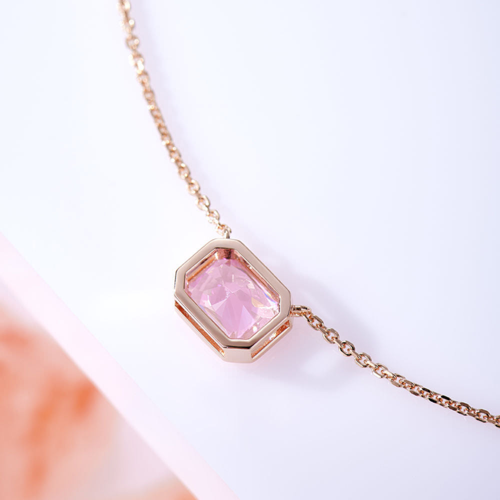 Rectangular Diamond Necklace For Women Jewelry