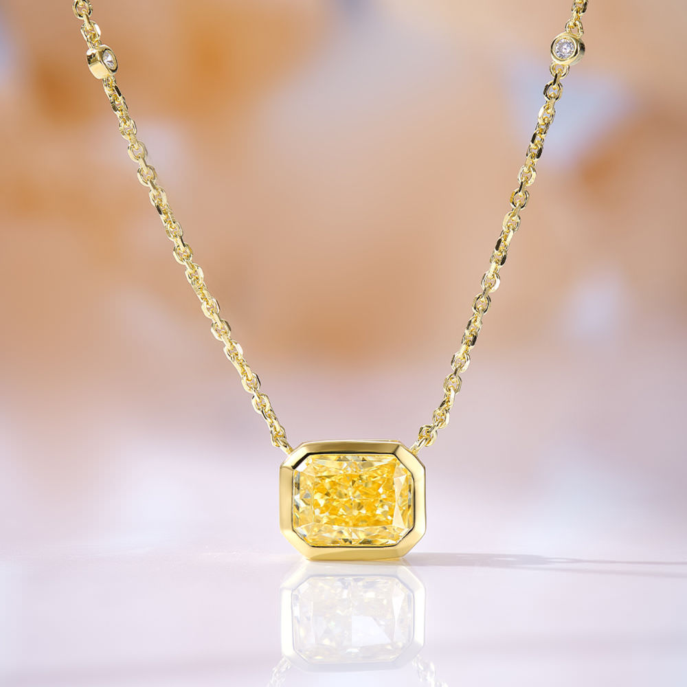 Rectangular Diamond Necklace For Women Jewelry
