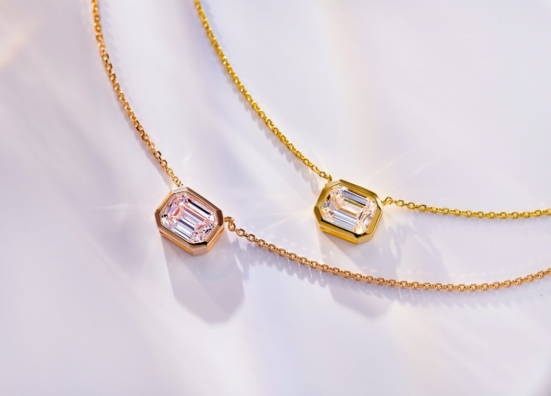 Rectangular Pagoda Diamond Necklace For Women Jewelry