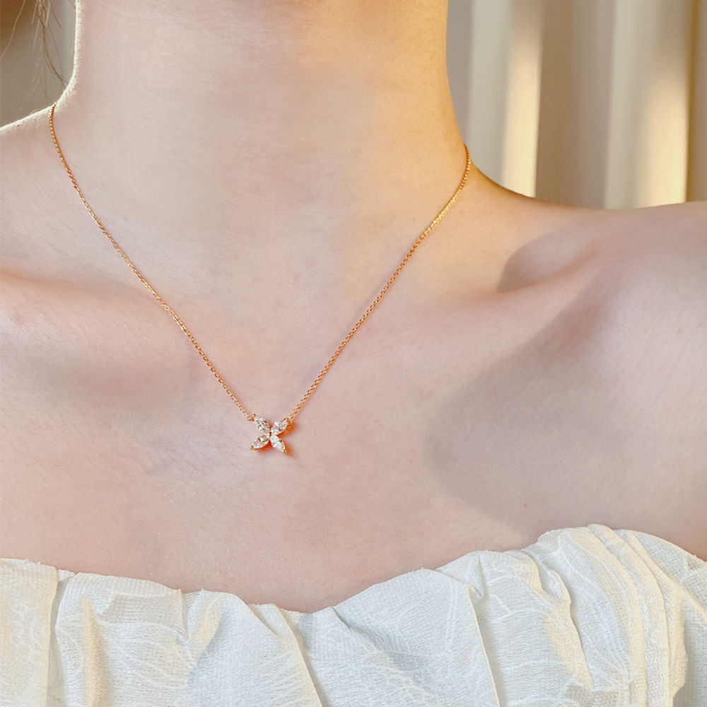 Leaf Diamond Necklace For Women Jewelry