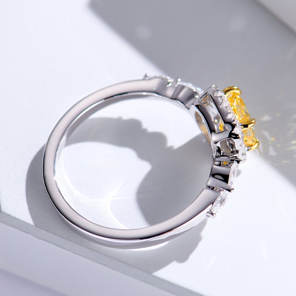 Star Colored Diamond Ring For Women Jewelry