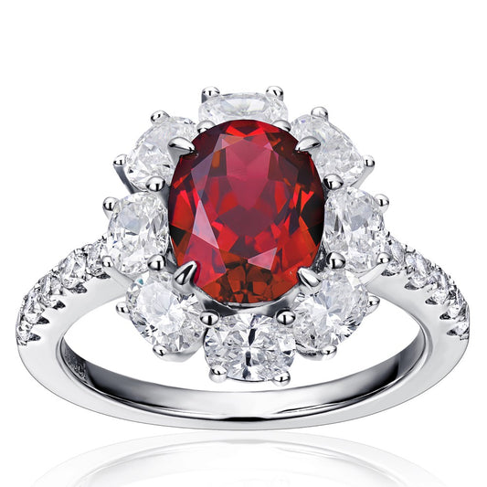 Dan-shaped ruby ring