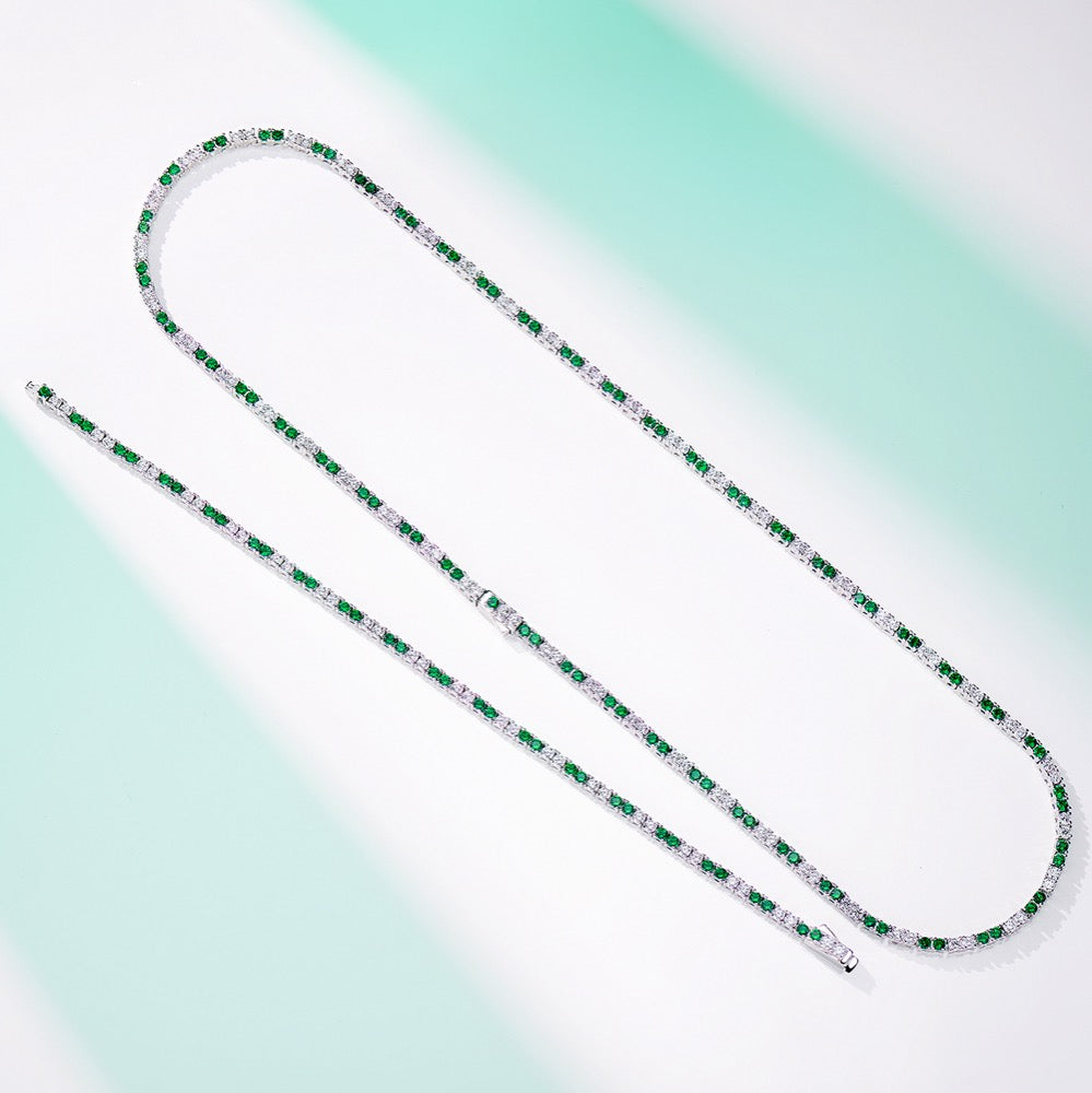 Intercolored Green Spinel Bracelet For Women Jewelry