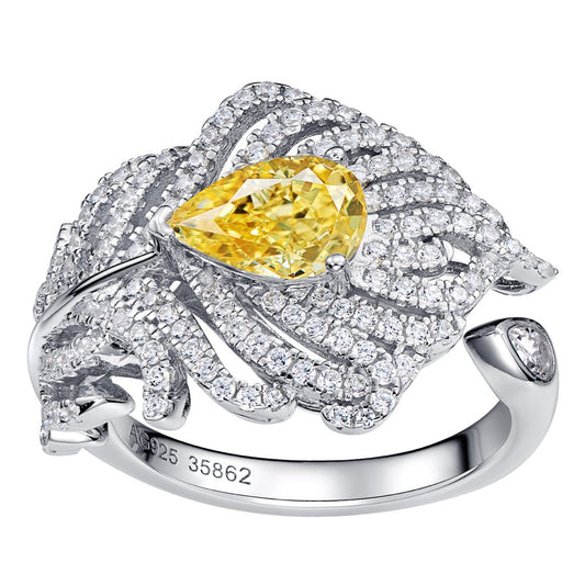 Feather Diamond Ring For Women Jewelry