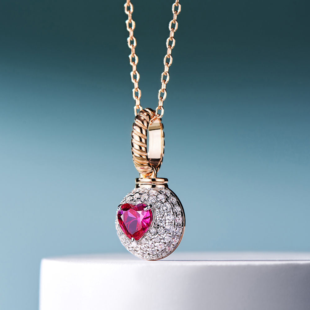 Ruby Necklace With Love For Women Jewelry