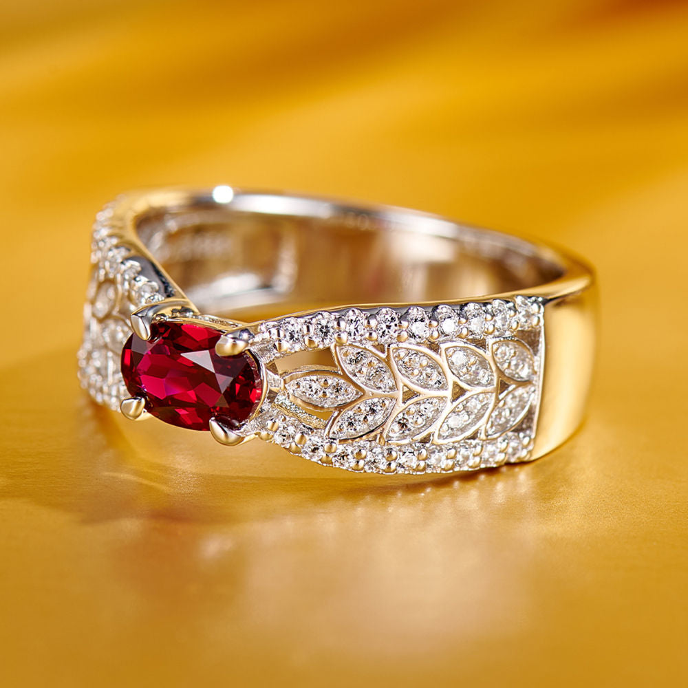 Ruby Wheat Ring For Women Jewelry