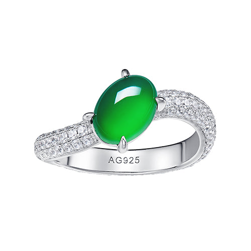 Wave Chrysoprase Ring For Women Jewelry