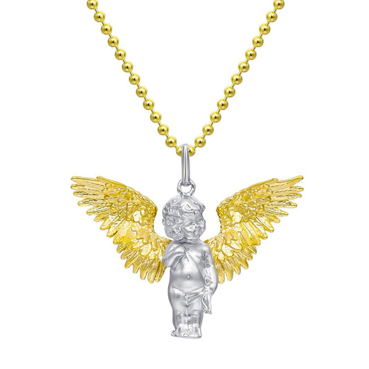 Finger Feart Cherub Necklace For Women Jewelry