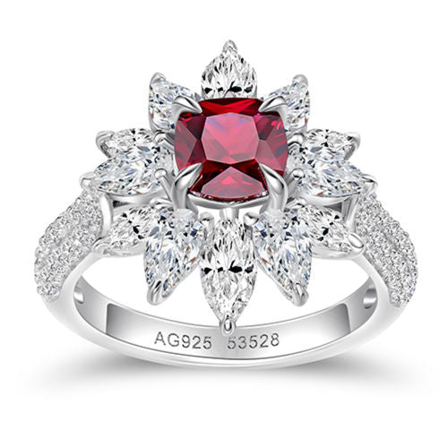 Ruby Brocade Ring For Women Jewelry