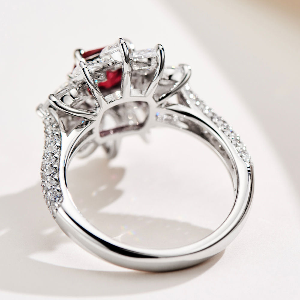 Ruby Brocade Ring For Women Jewelry