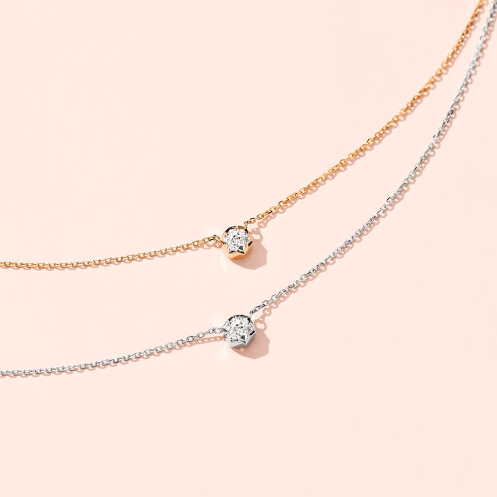 Hexagonal solitaire necklace For Women Jewelry