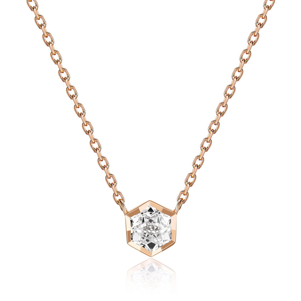 Hexagonal solitaire necklace For Women Jewelry