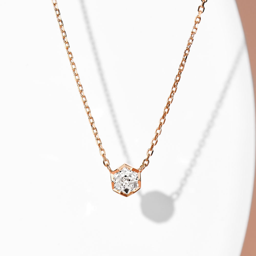Hexagonal solitaire necklace For Women Jewelry
