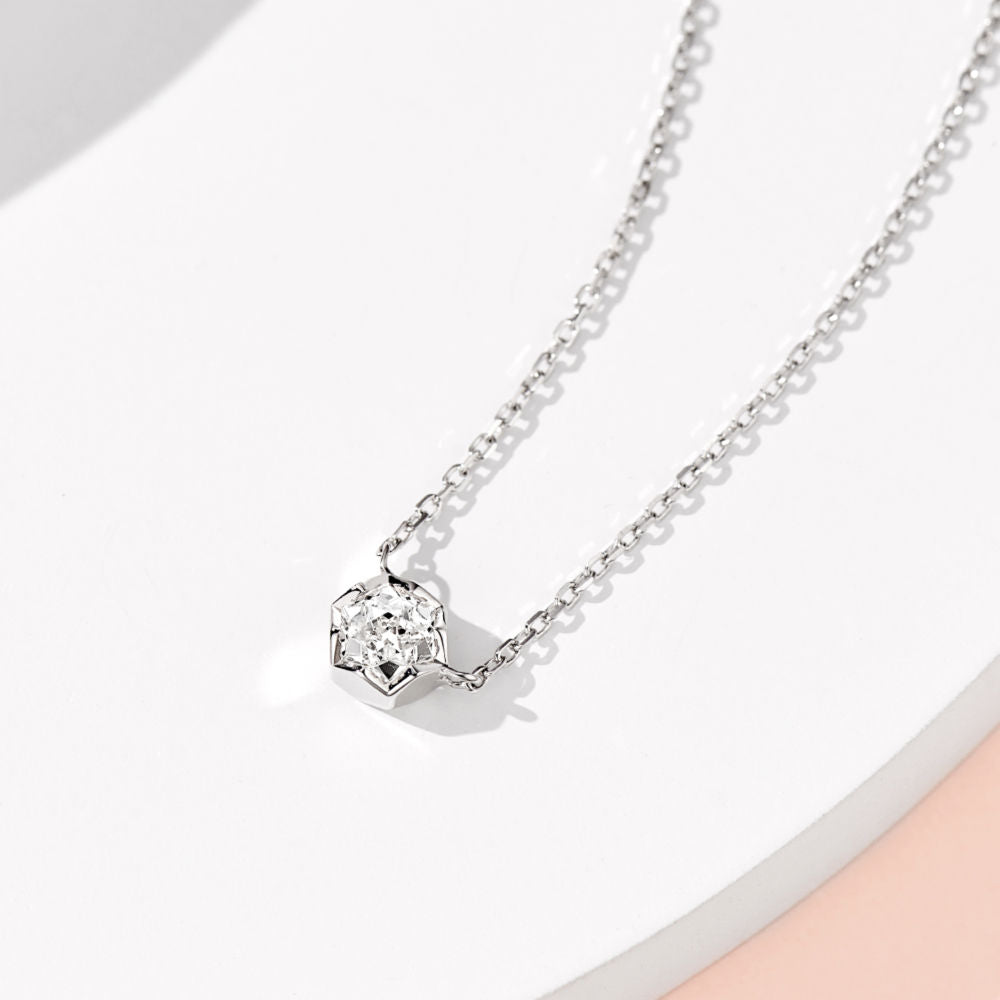 Hexagonal solitaire necklace For Women Jewelry