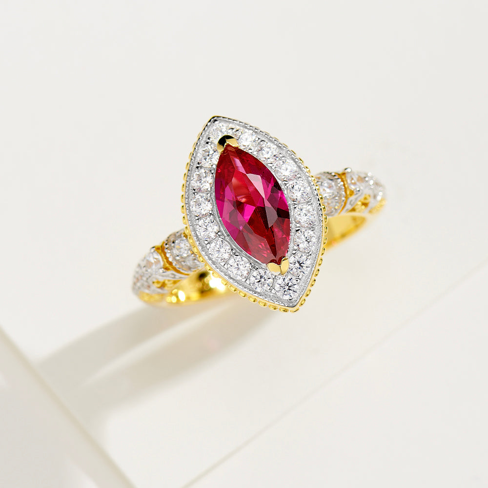 Red Corundum Ring For Women Jewelry