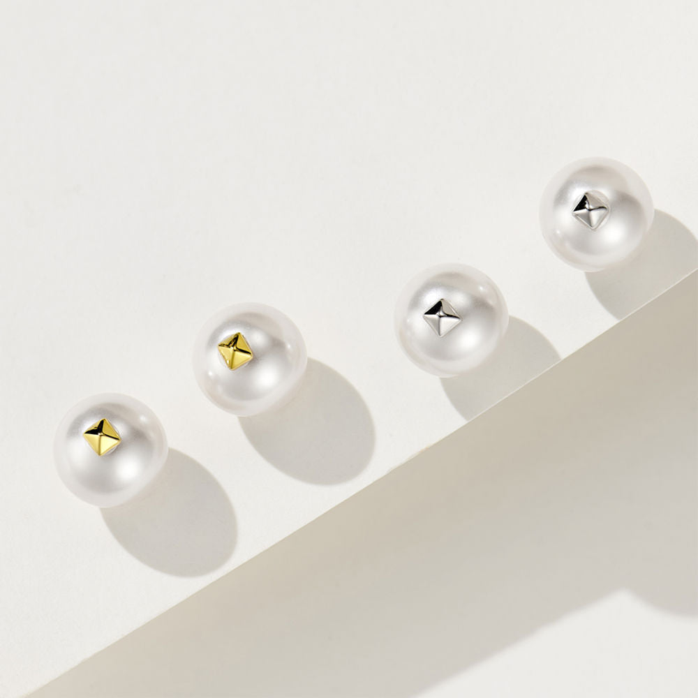 Rivet Pearl Earrings