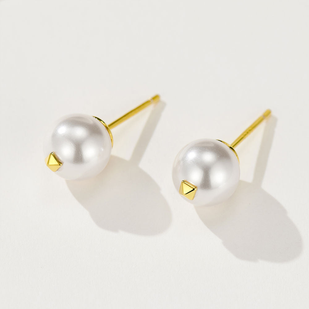 Rivet Pearl Earrings