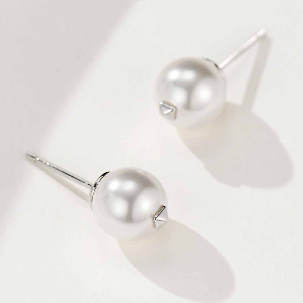 Rivet Pearl Earrings