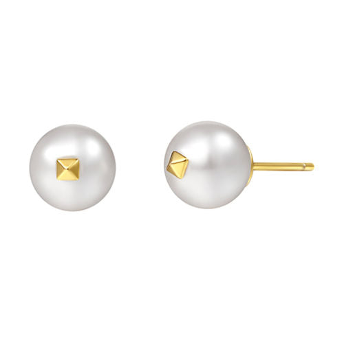 Rivet Pearl Earrings