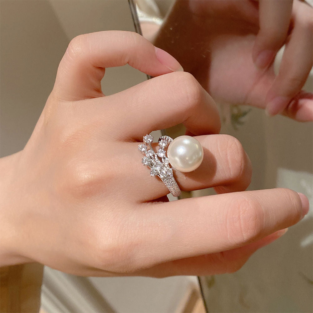 Pearl Shooting Star Ring For Women Jewelry