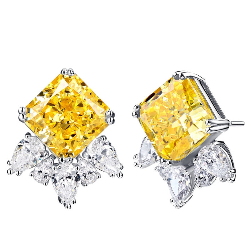 Sparkling Yellow Diamond Earrings