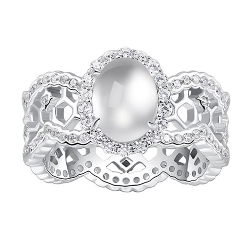 Water-foam Jade Ring For Women Jewelry