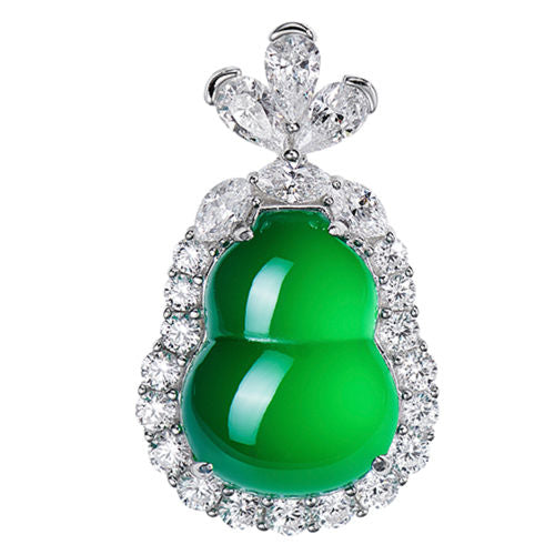 Chrysoprase Gourd Pendant For Women Jewelry