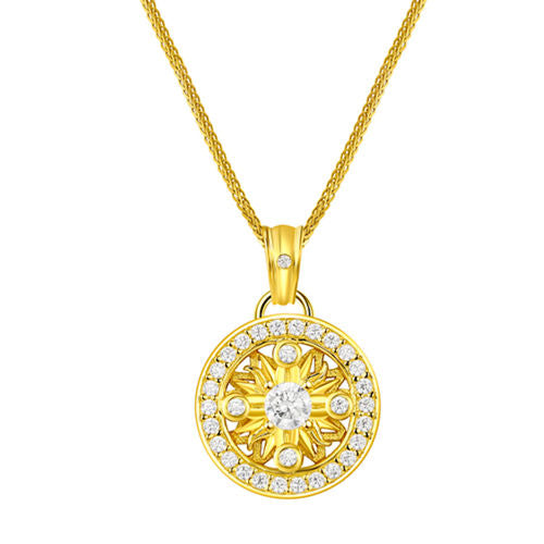 Golden Sun Totem Necklace For Women Jewelry