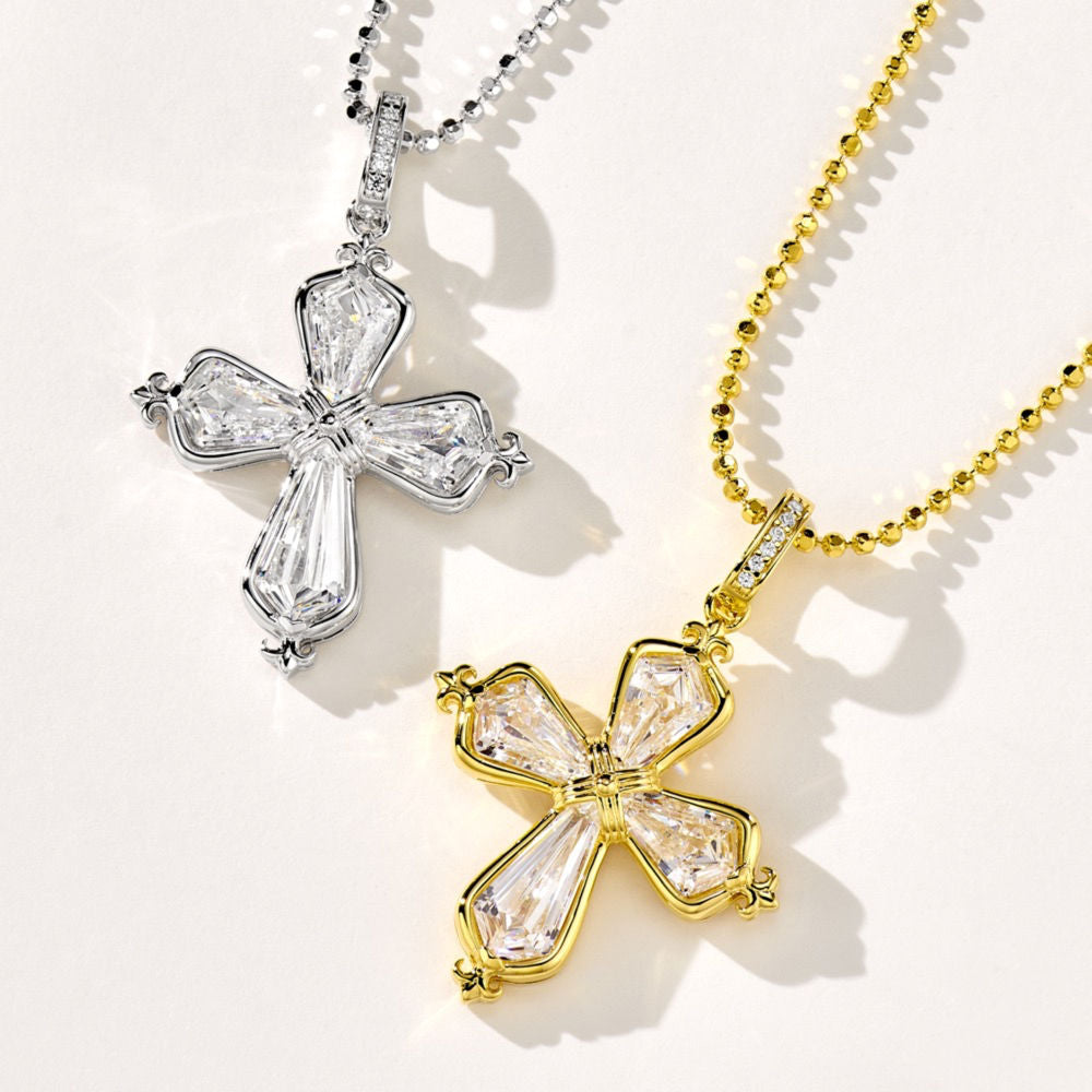 Iris Cross Necklace For Women Jewelry