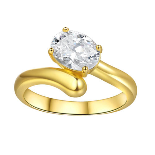 Crossed Shaped Diamond Ring