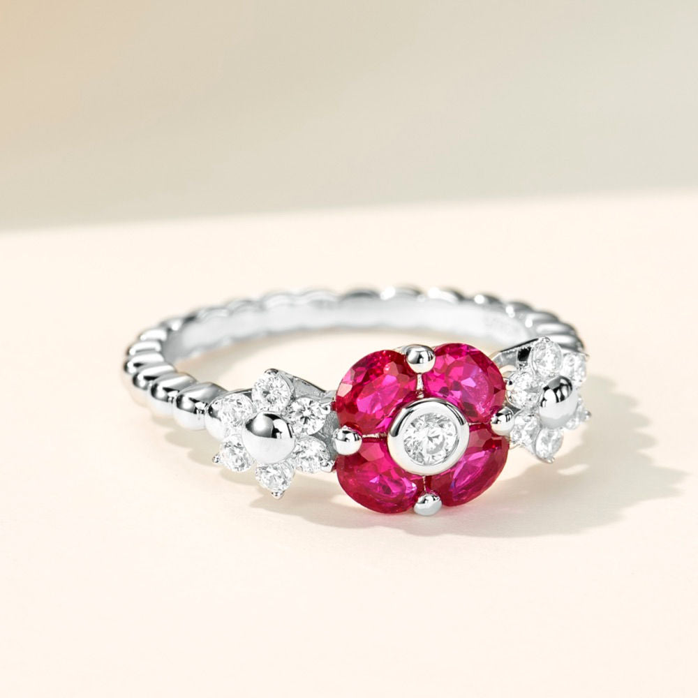 Ruby Petal Ring